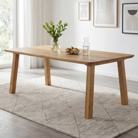 Tömörfa étkezőasztal - lekerekített élek, Tina 160 x 90 cm