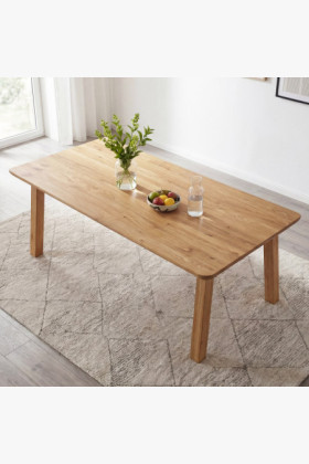 Tömörfa étkezőasztal - lekerekített élek, Tina 160 x 90 cm 2