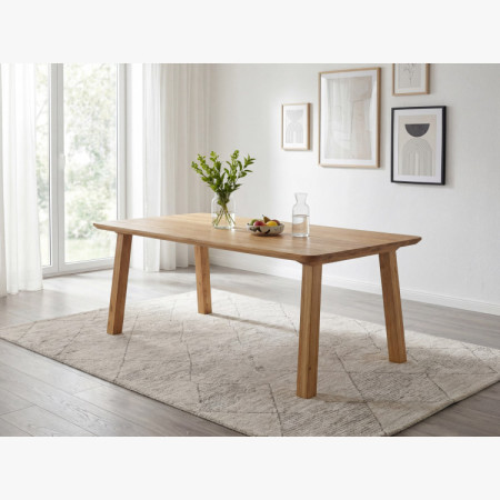 Tömörfa étkezőasztal - lekerekített élek, Tina 160 x 90 cm