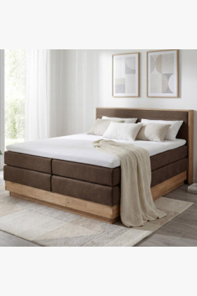 Boxspring ágy tárolóval, Moneta 180 barna