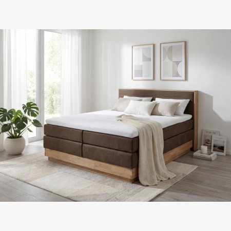 Boxspring ágy tárolóval, Moneta 180 barna