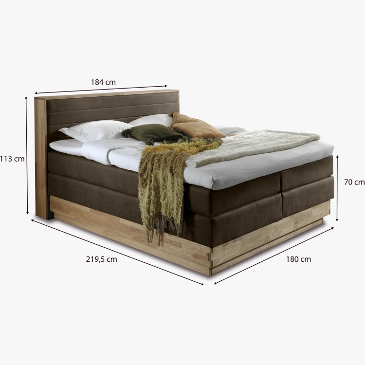 Boxspring ágy tárolóval, Moneta 180 barna