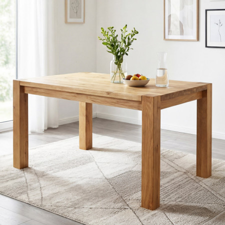 Tömör tölgyfa étkezőasztal, Kassa 140 x 90 cm