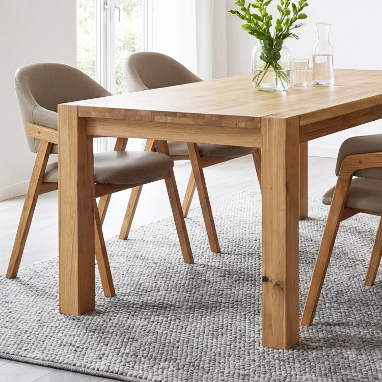 Tömör tölgyfa étkezőasztal, Kassa 140 x 90 cm