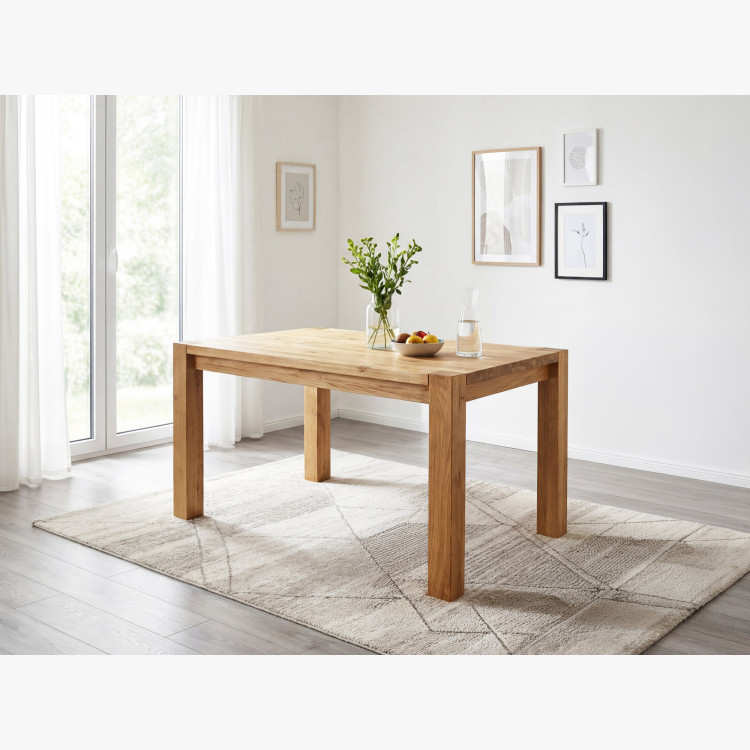 Tömör tölgyfa étkezőasztal, Kassa 140 x 90 cm