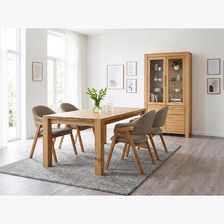 Tömör tölgyfa étkezőasztal, Kassa 140 x 90 cm