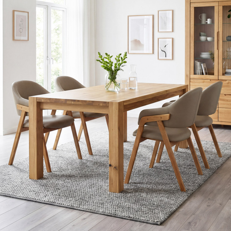 Tömör tölgyfa étkezőasztal, Kassa 140 x 90 cm