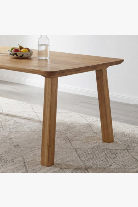Tömörfa étkezőasztal - lekerekített élek, Tina 200 x 100 cm 2