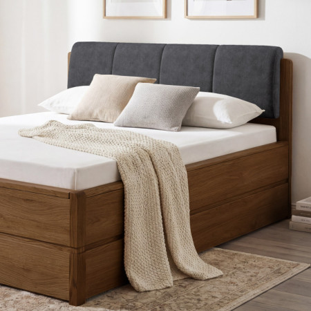 Ágy 200 cm tárolóhellyel, Helsinki Égetett tölgy