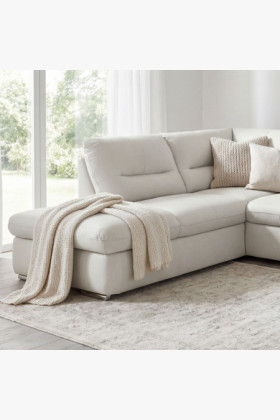 Sarokkanapé - valódi bőr fehér , William sarok balra 2