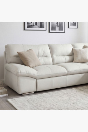 Sarok ülőgarnitúra - fehér valódi bőr, William jobb oldali sarok 2