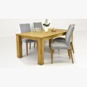Szürke szék és fa asztal  - 2