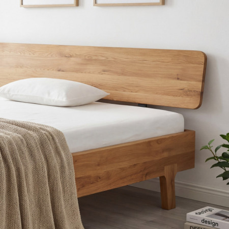 Lekerekített franciaágy tömör tölgyből 180 x 200 cm