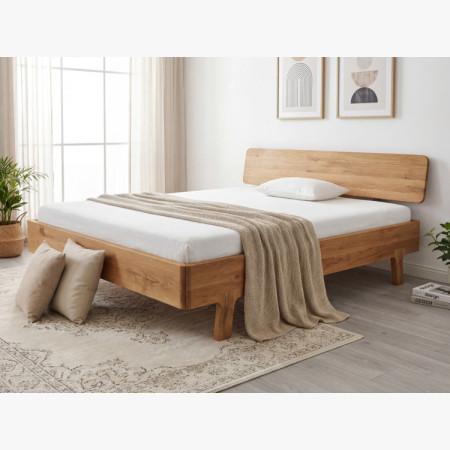 Lekerekített franciaágy tömör tölgyből 180 x 200 cm