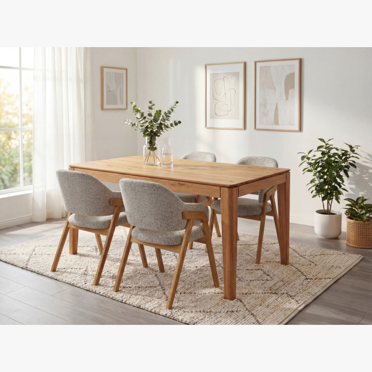 Kihúzható tömörfa asztal 140 x 90 cm (225 x 90 cm)