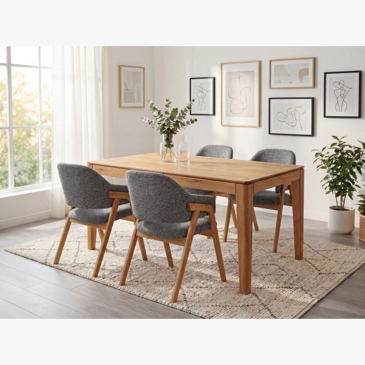 Kinyitható tömörfa asztal 180 x 90 cm ( 265 x 90 cm )