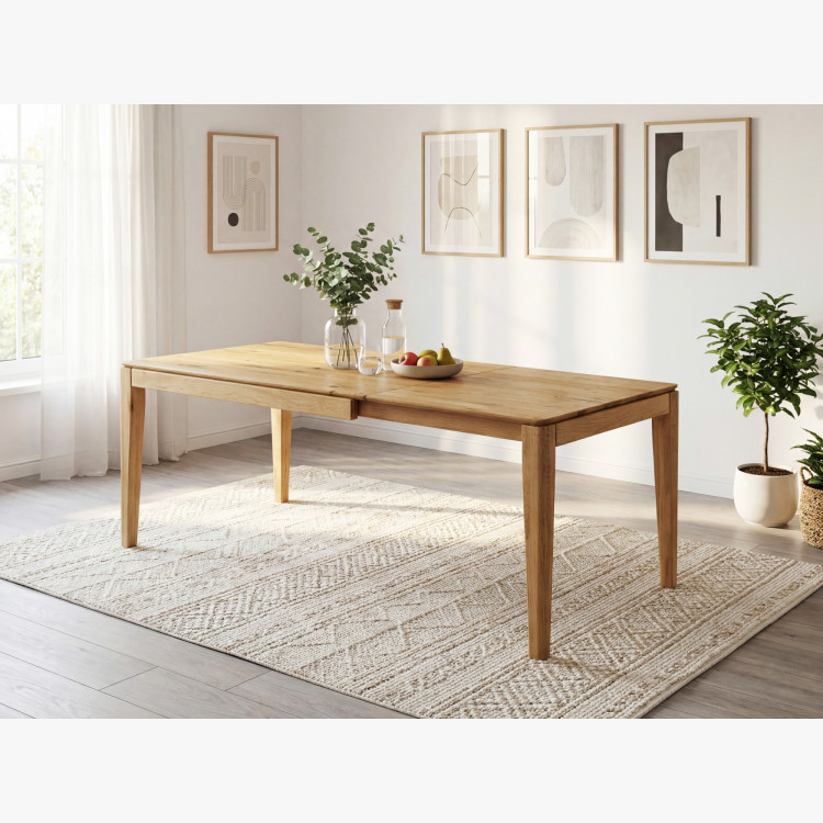 Kinyitható tömörfa asztal 180 x 90 cm ( 265 x 90 cm )