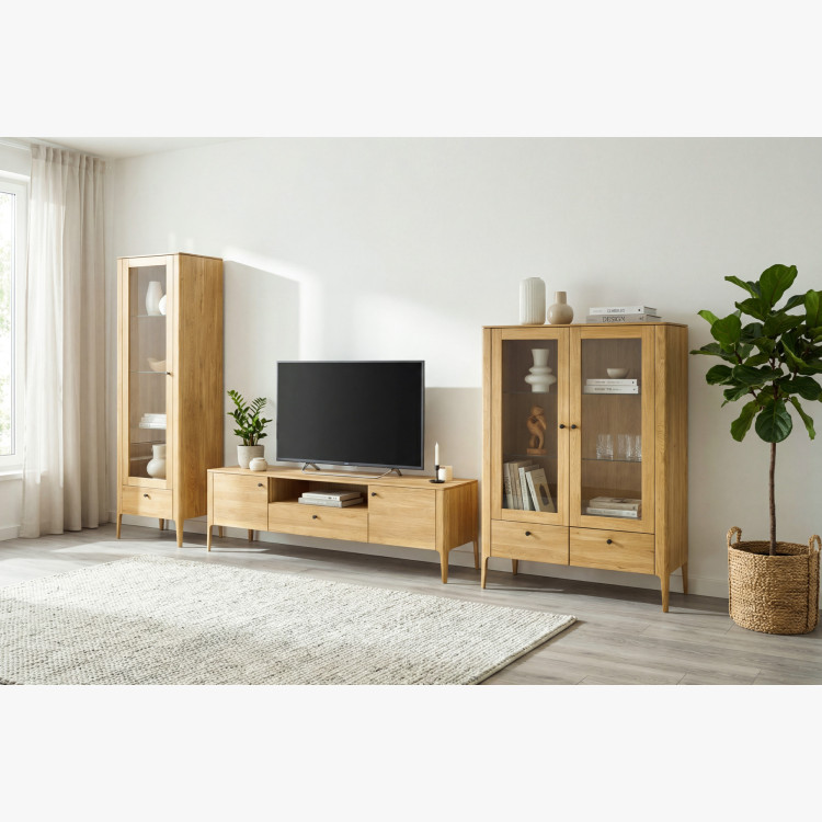 Egyajtós tömörfa vitrin