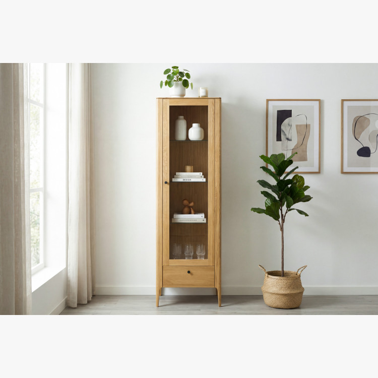 Egyajtós tömörfa vitrin