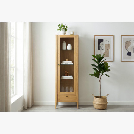 Egyajtós tömörfa vitrin