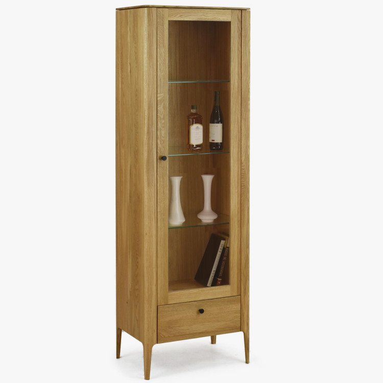 Egyajtós tömörfa vitrin