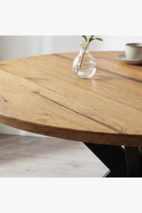 Kerek tölgy étkezőasztal + epoxi, átmérő 120 cm 2