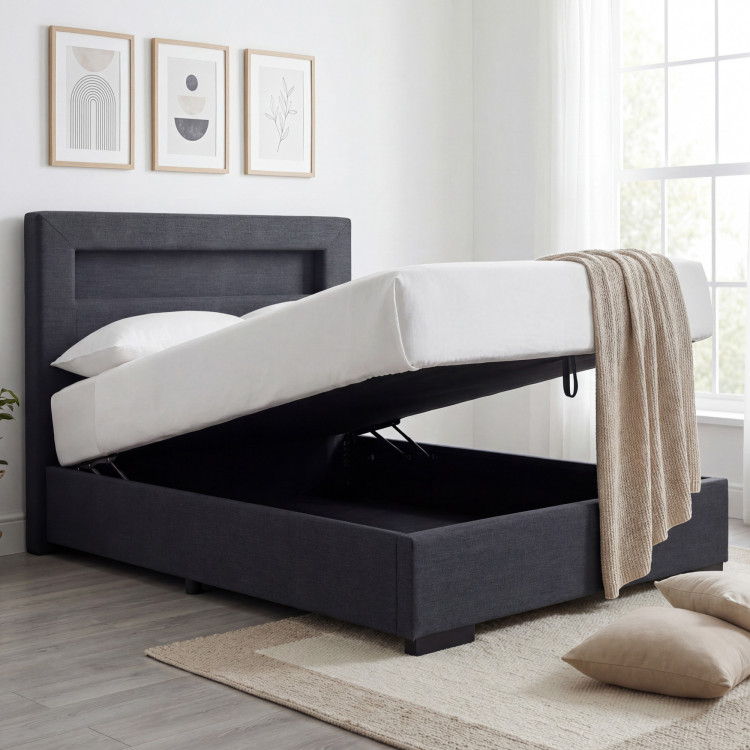 Ágy 120 x 200 matraccal, tárolóval + led