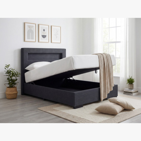 Ágy 120 x 200 matraccal, tárolóval + led