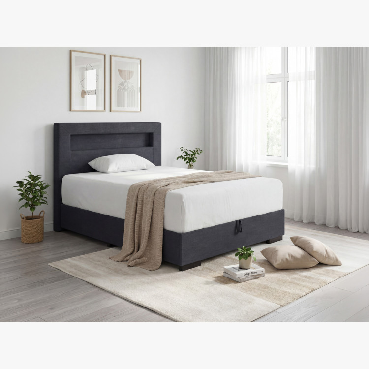 Ágy 120 x 200 matraccal, tárolóval + led