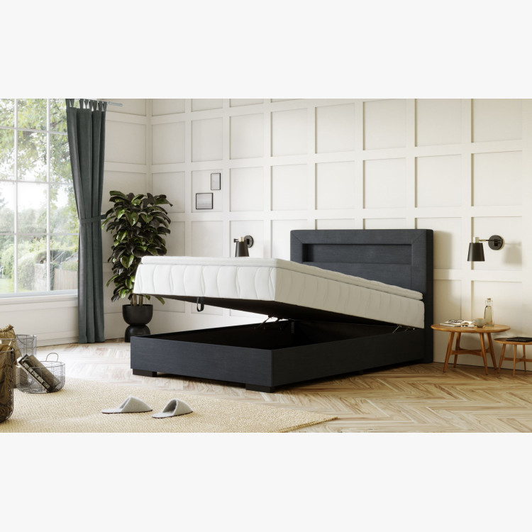 Ágy 120 x 200 matraccal, tárolóval + led