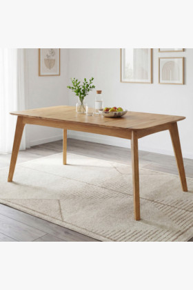 Tömör tölgy kinyitható étkezőasztal 160-200x90 cm matt lakkozás