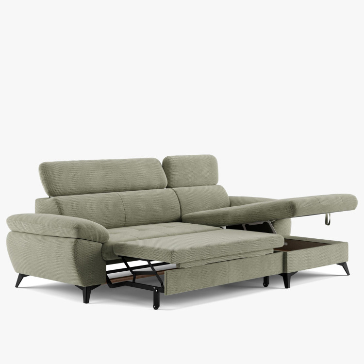 Sarokkanapé ágyfunkcióval zöld - turtle , Jobb oldali sarok