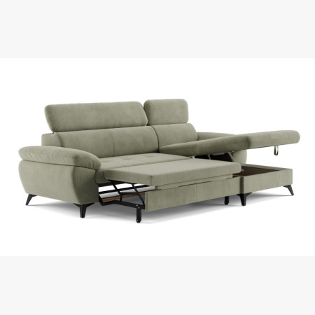 Sarokkanapé ágyfunkcióval zöld - turtle , Jobb oldali sarok