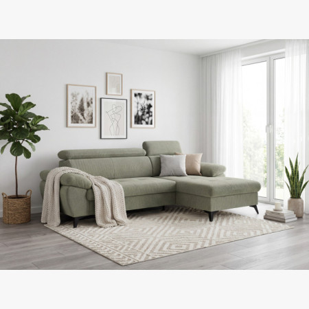 Sarokkanapé ágyfunkcióval zöld - turtle , Jobb oldali sarok