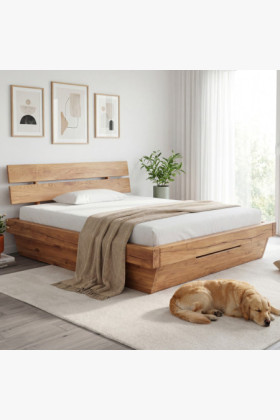 Tömör tölgyfa franciaágy 180x200 cm masszív, elegáns design