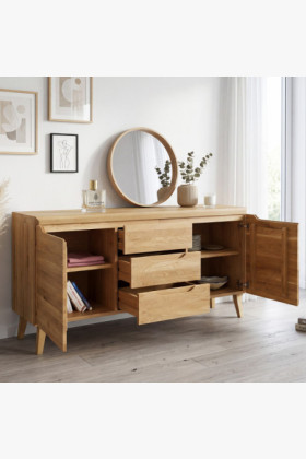 Komód tömör tölgyből lábakon, Praha típus 49 2