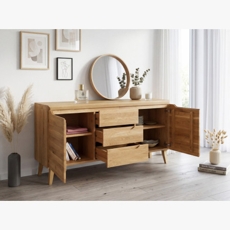 Komód tömör tölgyből lábakon, Praha típus 49