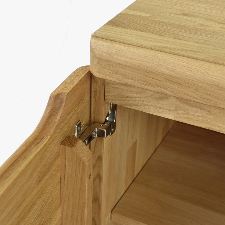 Alacsony vitrineszekrény tölgyfa tömörfából lábakon, Praha típus 45