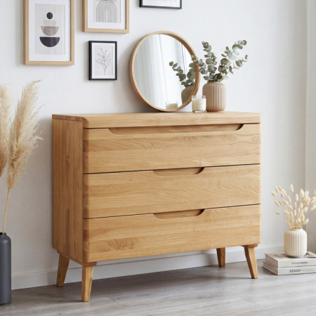 Tölgyfa fiókos komód lábakon, Prága 43