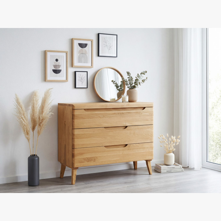 Tölgyfa fiókos komód lábakon, Prága 43