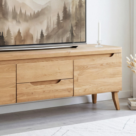 Dub tömörfa nappali fal Praha - lábakon