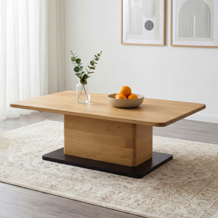 Tölgyfa dohányzóasztal egy lábon