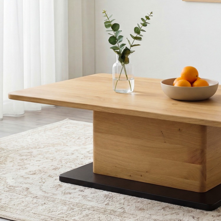 Tölgyfa dohányzóasztal egy lábon