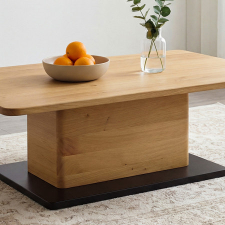 Tölgyfa dohányzóasztal egy lábon