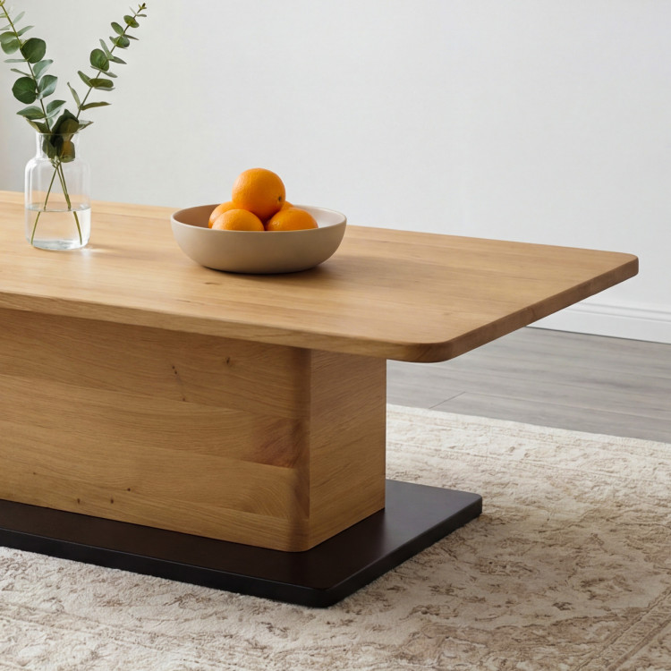 Tölgyfa dohányzóasztal egy lábon