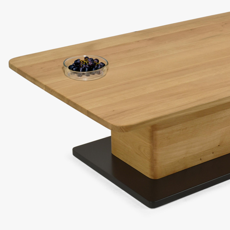 Tölgyfa dohányzóasztal egy lábon