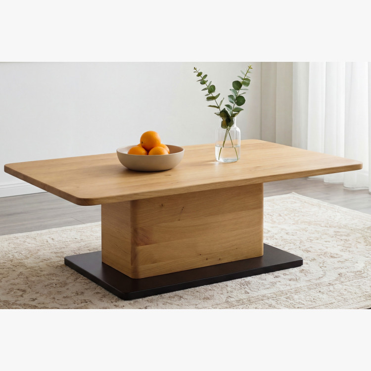 Tölgyfa dohányzóasztal egy lábon