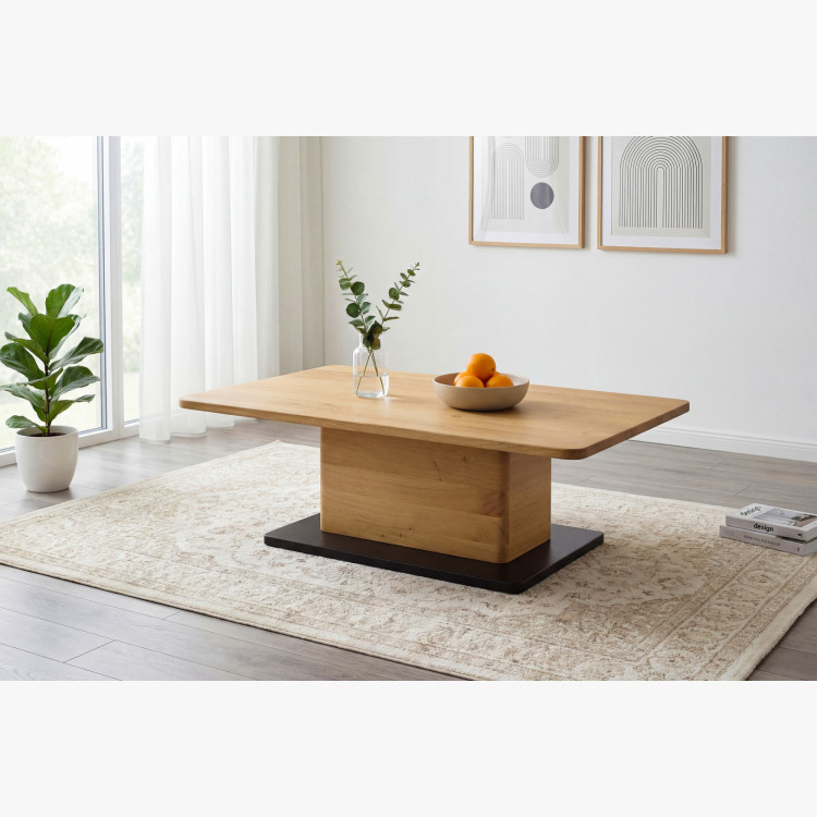 Tölgyfa dohányzóasztal egy lábon