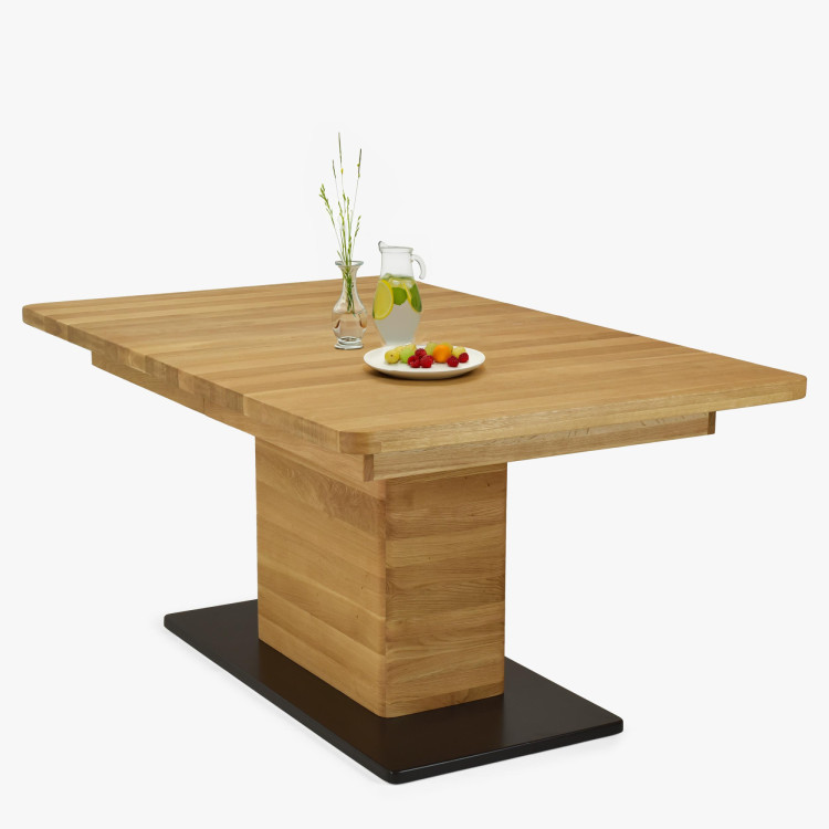 Tölgyfa kihúzható egylábú étkezőasztal