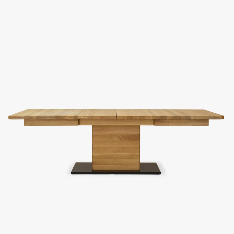 Tölgyfa kihúzható egylábú étkezőasztal